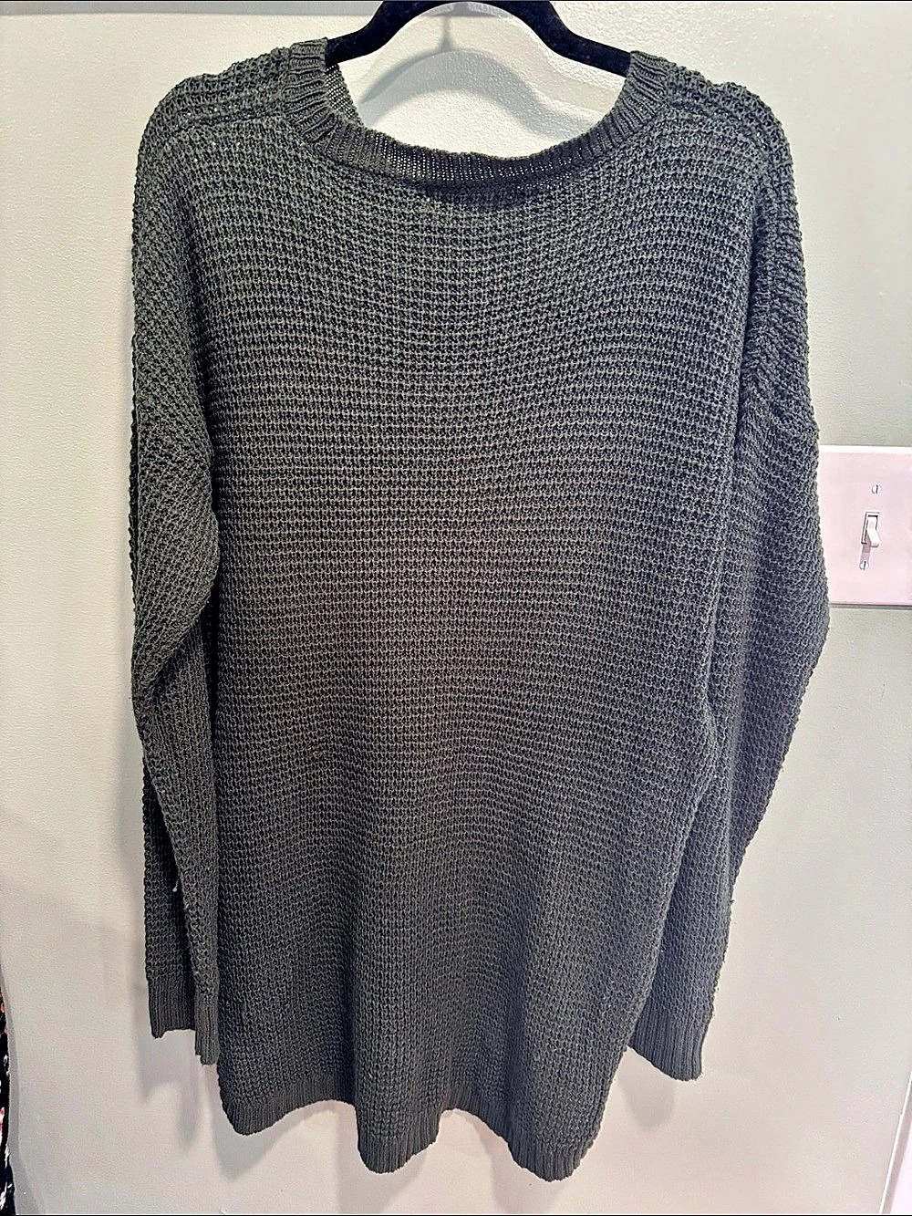 Impressions Knit Crewneck Sweater in Green Size 2X